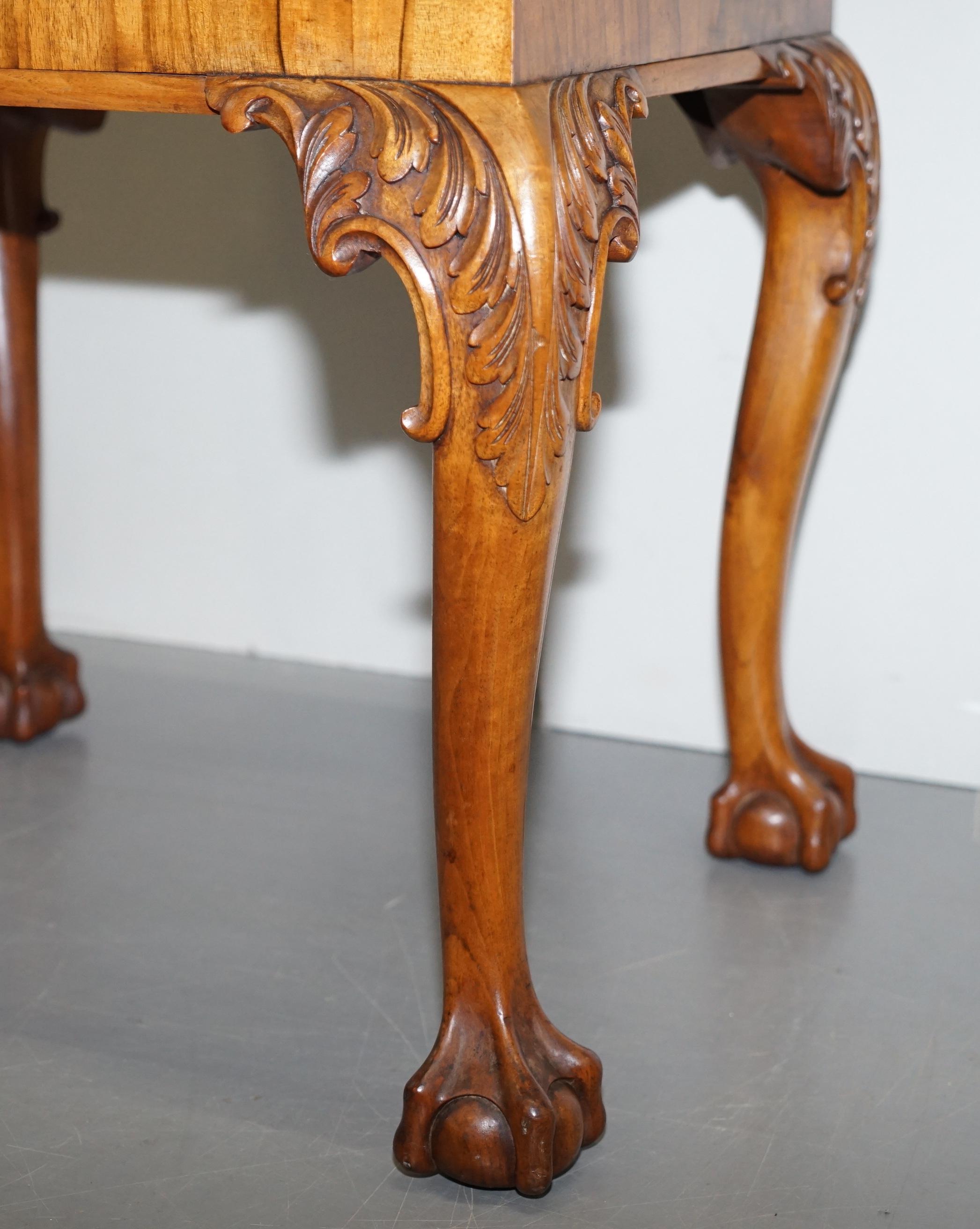 Hand-Crafted Original George III 1760 Hand Carved Claw & Ball Feet Piano Stool or Bench Seat