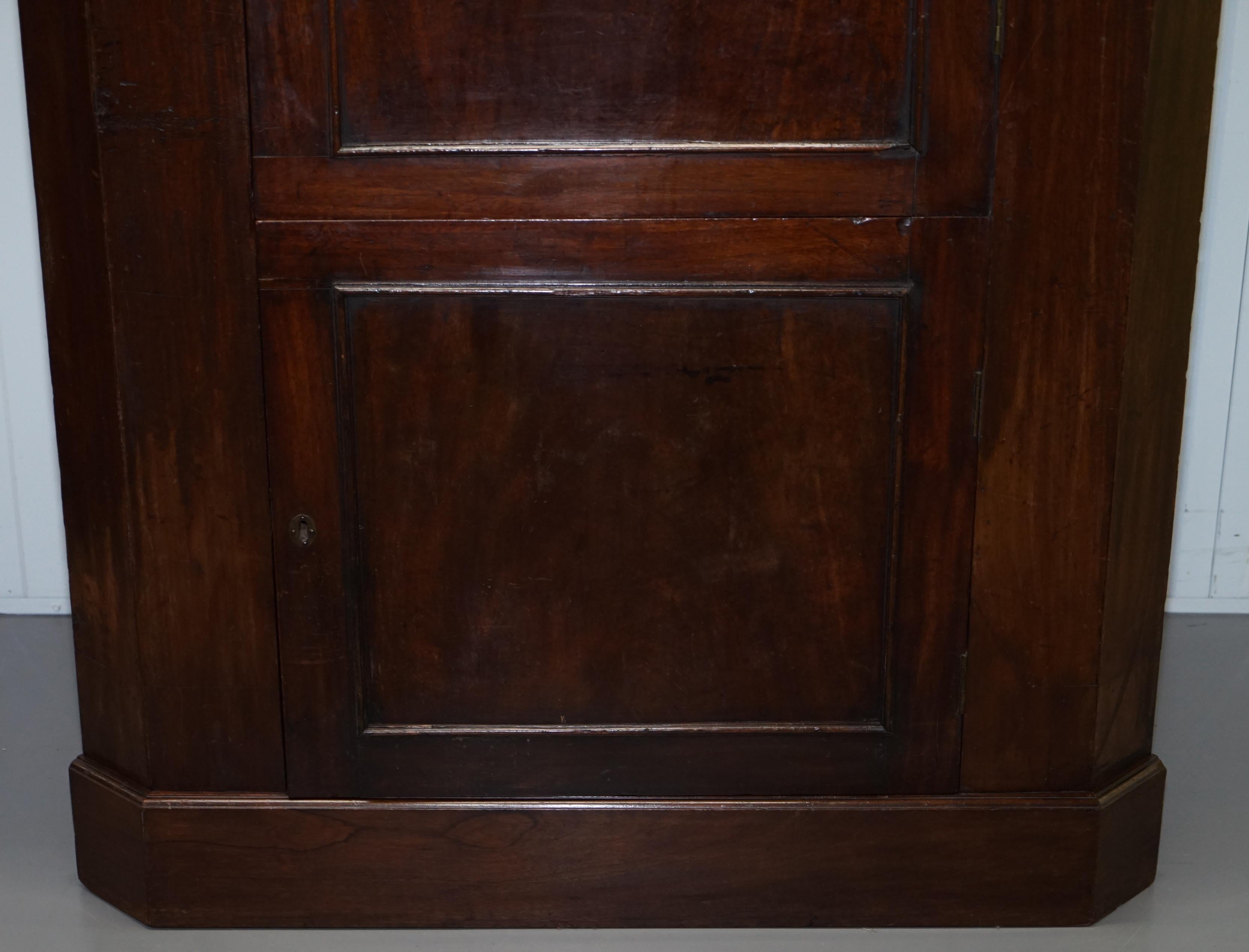 Original George III circa 1760 Solid Hardwood Corner Cupboard Large Bookcase For Sale 4