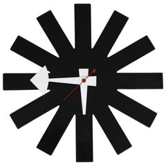 Horloge murale originale George Nelson for Howard Miller Black 'Asterisk':: circa 1960