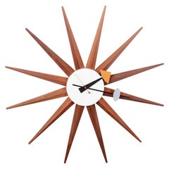 Original George Nelson für Howard Miller Midcentury Sunburst Spike Clock:: 1950er Jahre