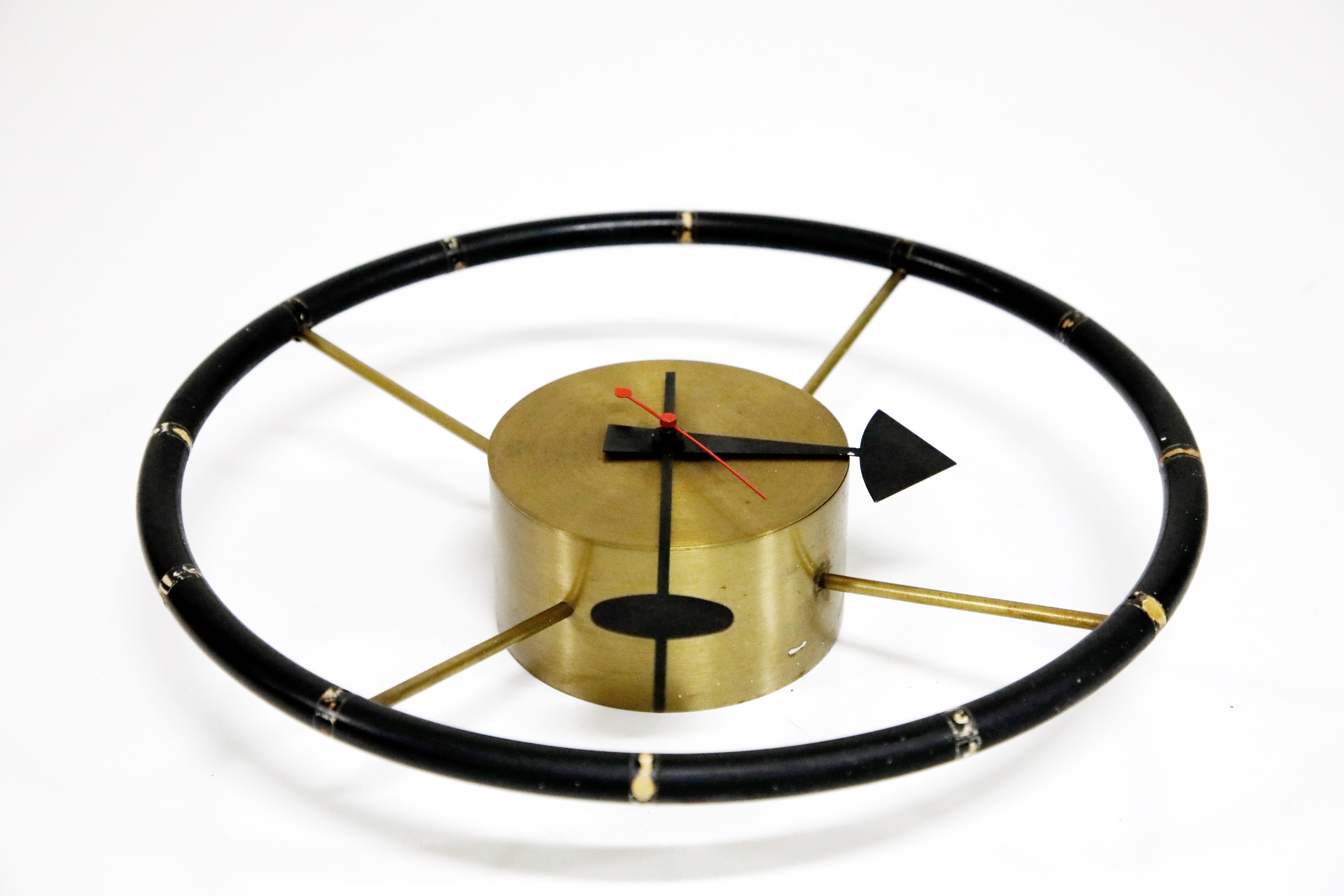 Mid-20th Century Original George Nelson for Howard Miller Model 4756 'Steering Wheel' Wall Clock