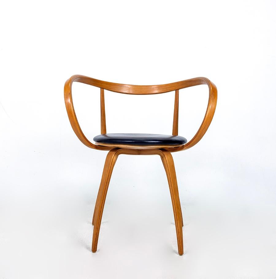 Original George Nelson Pretzel Chair, Leather For Sale 4