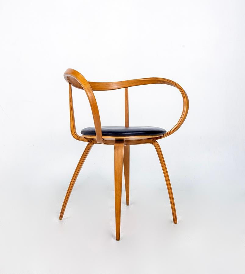 Modern Original George Nelson Pretzel Chair, Leather For Sale
