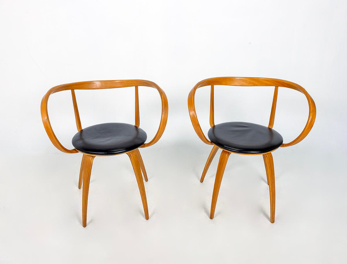 Original George Nelson Pretzel Chair, Leather In Good Condition For Sale In Miami, FL