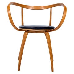 Chaise Pretzel originale de George Nelson, cuir