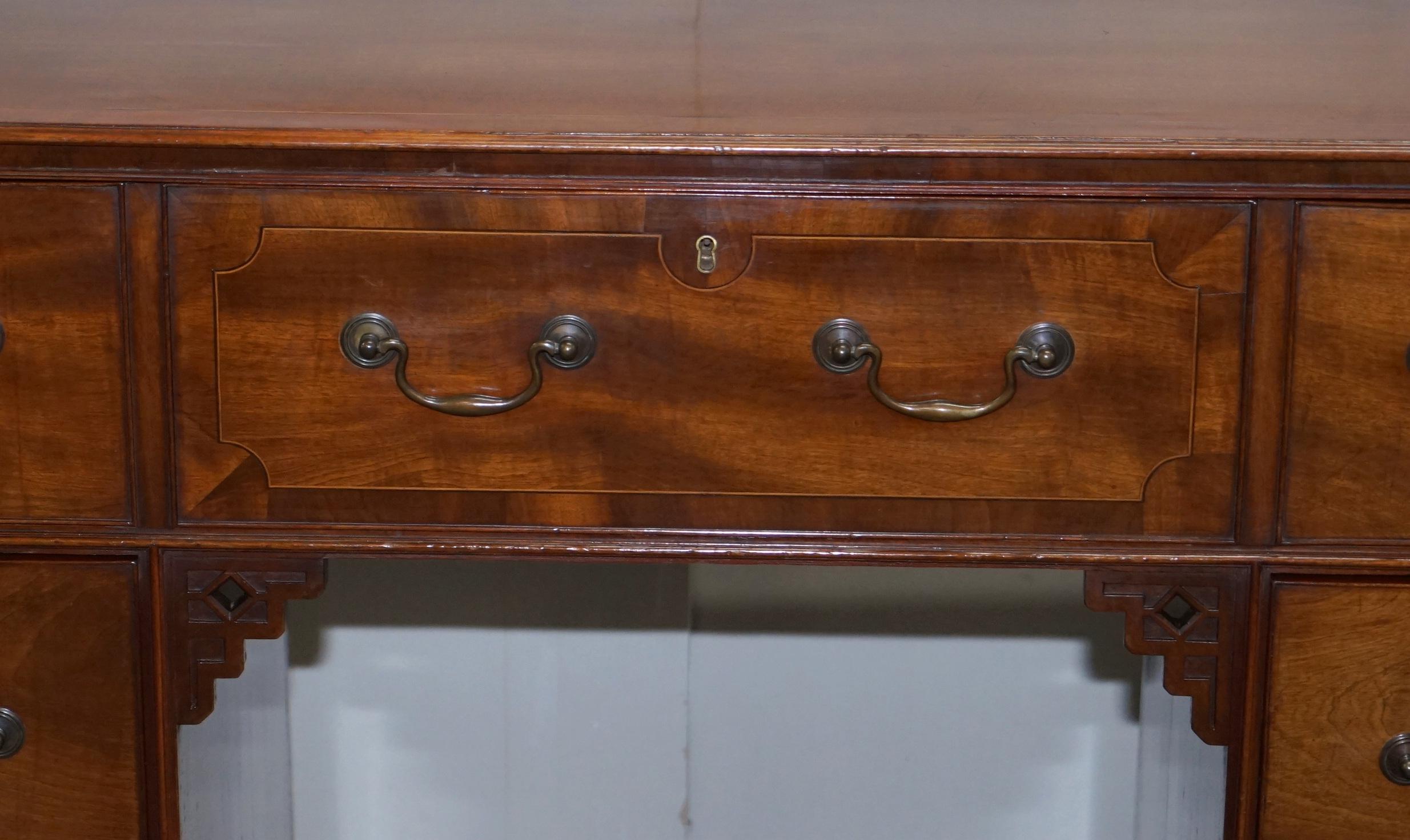 English Original Georgian / Regency Military Campaign Desk with Large Map Drawer  For Sale