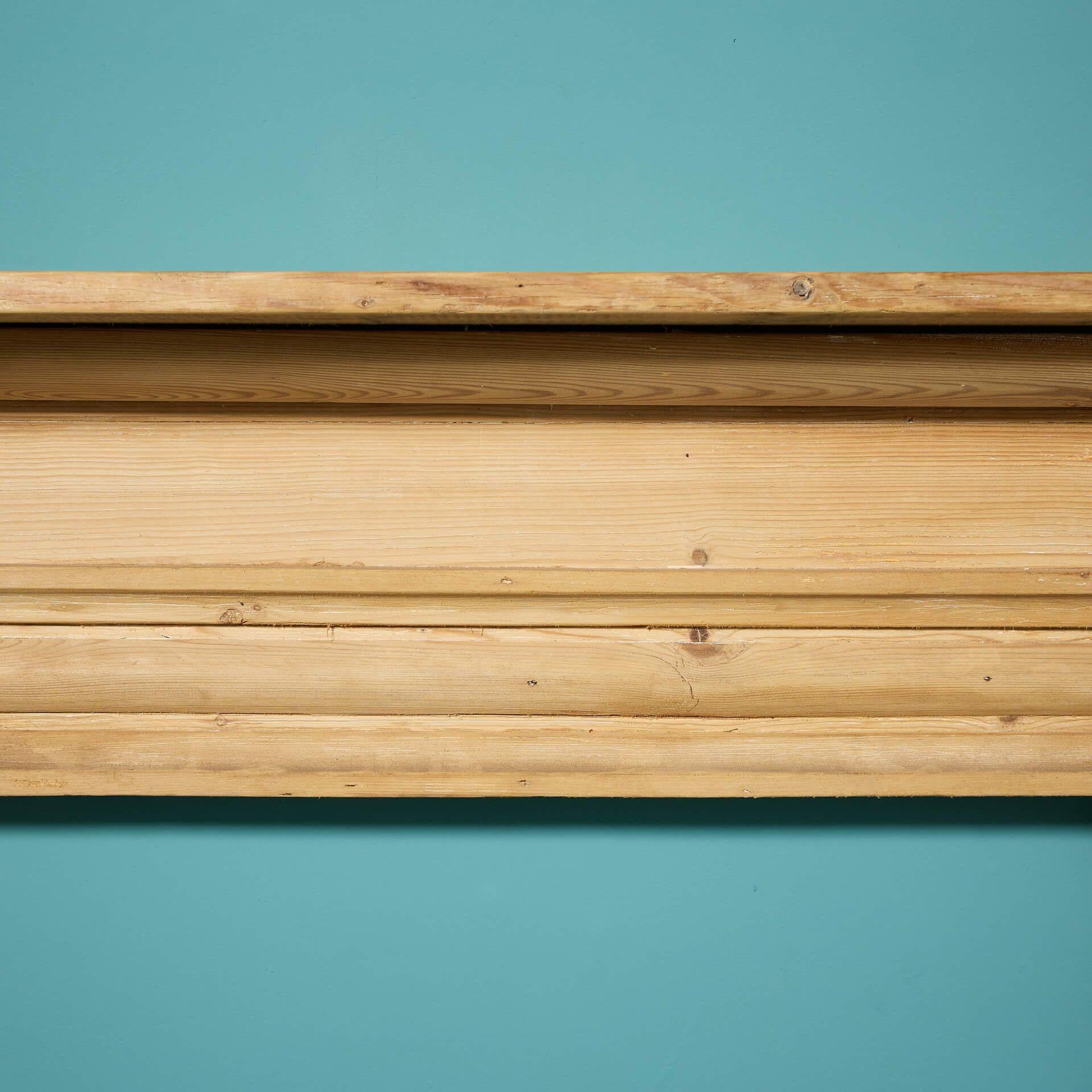 Wood Original Georgian Stripped Pine Bullseye Fire Mantel For Sale