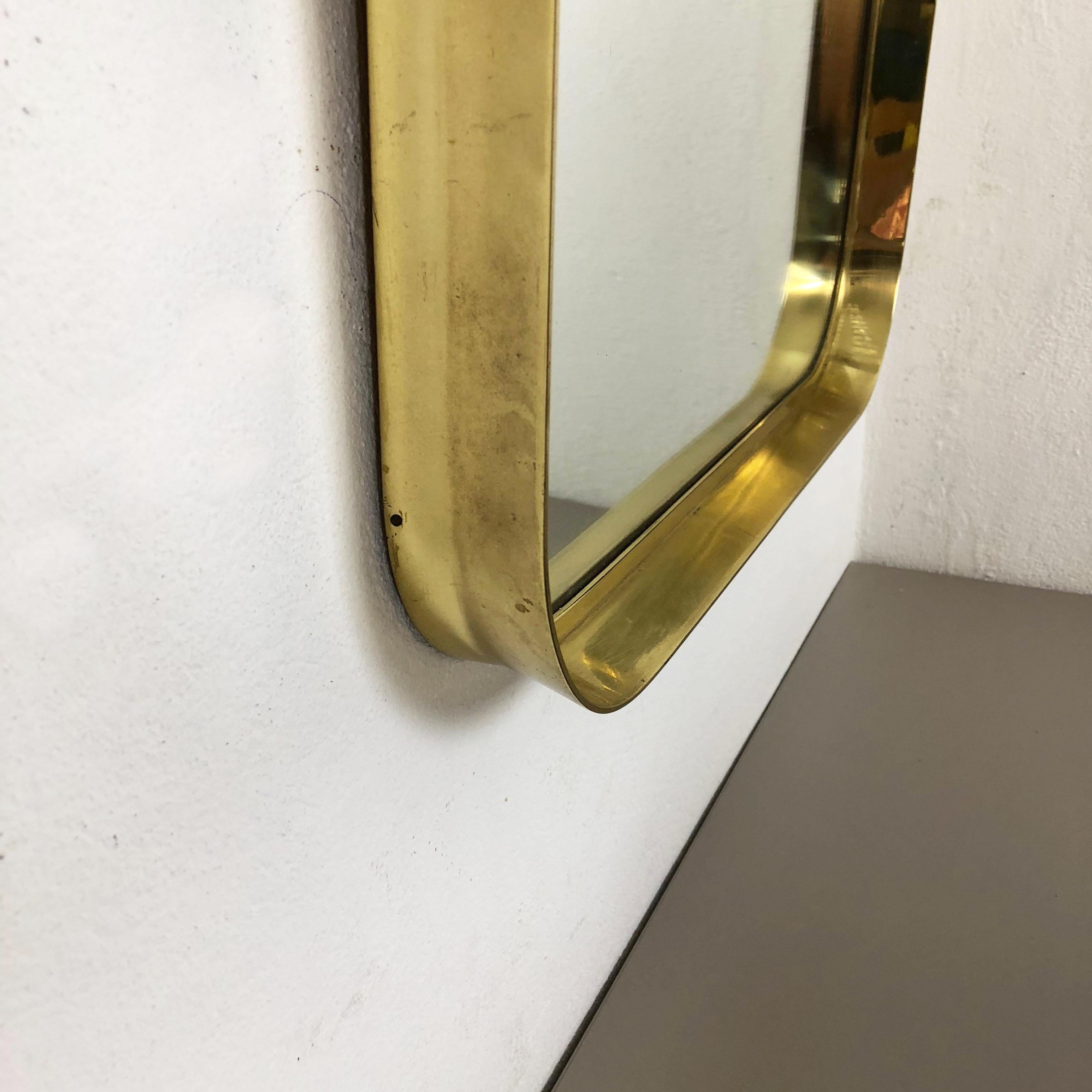 Original German Modernist wall brass Mirror Vereinigte Werkstätten München 1950s 1