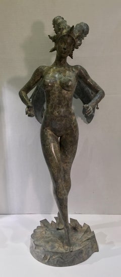 Sculpture en bronze érotique originale de Gil Bruvel:: "The Messenger":: édition limitée