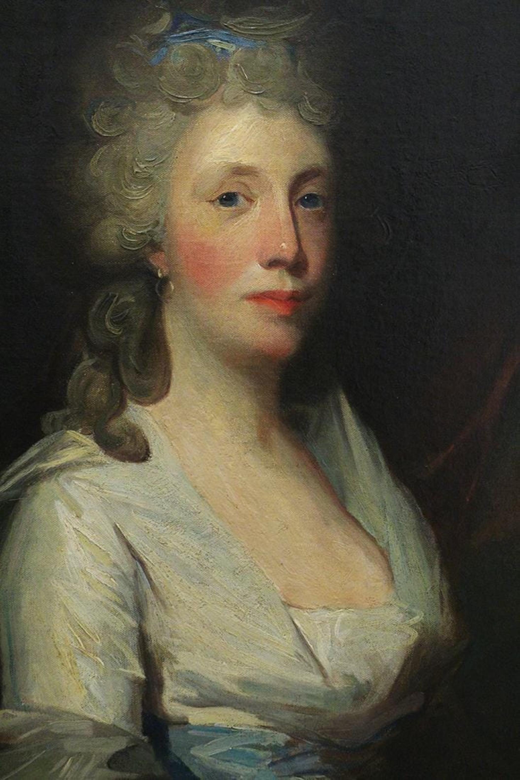 Classique américain Peinture à l'huile originale de Gilbert Stuart représentant Henrietta Hillegas, vers 1796 en vente