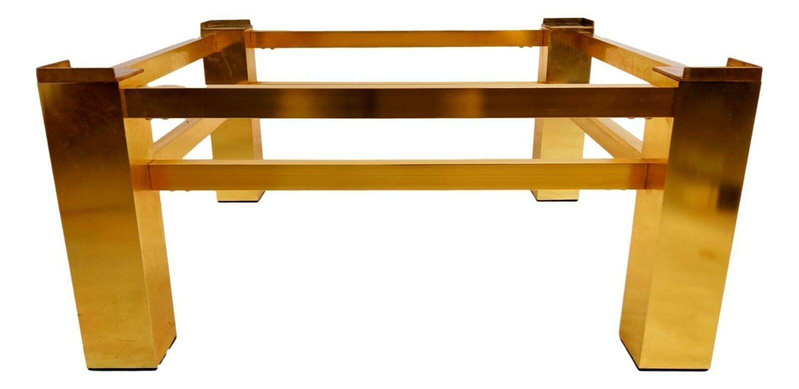 Original Gilded Aluminum Coffee Table, 1970s In Good Condition For Sale In taranto, IT