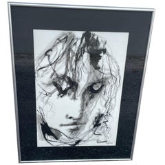 Original Gino Hollander Black & White Portrait of a Woman