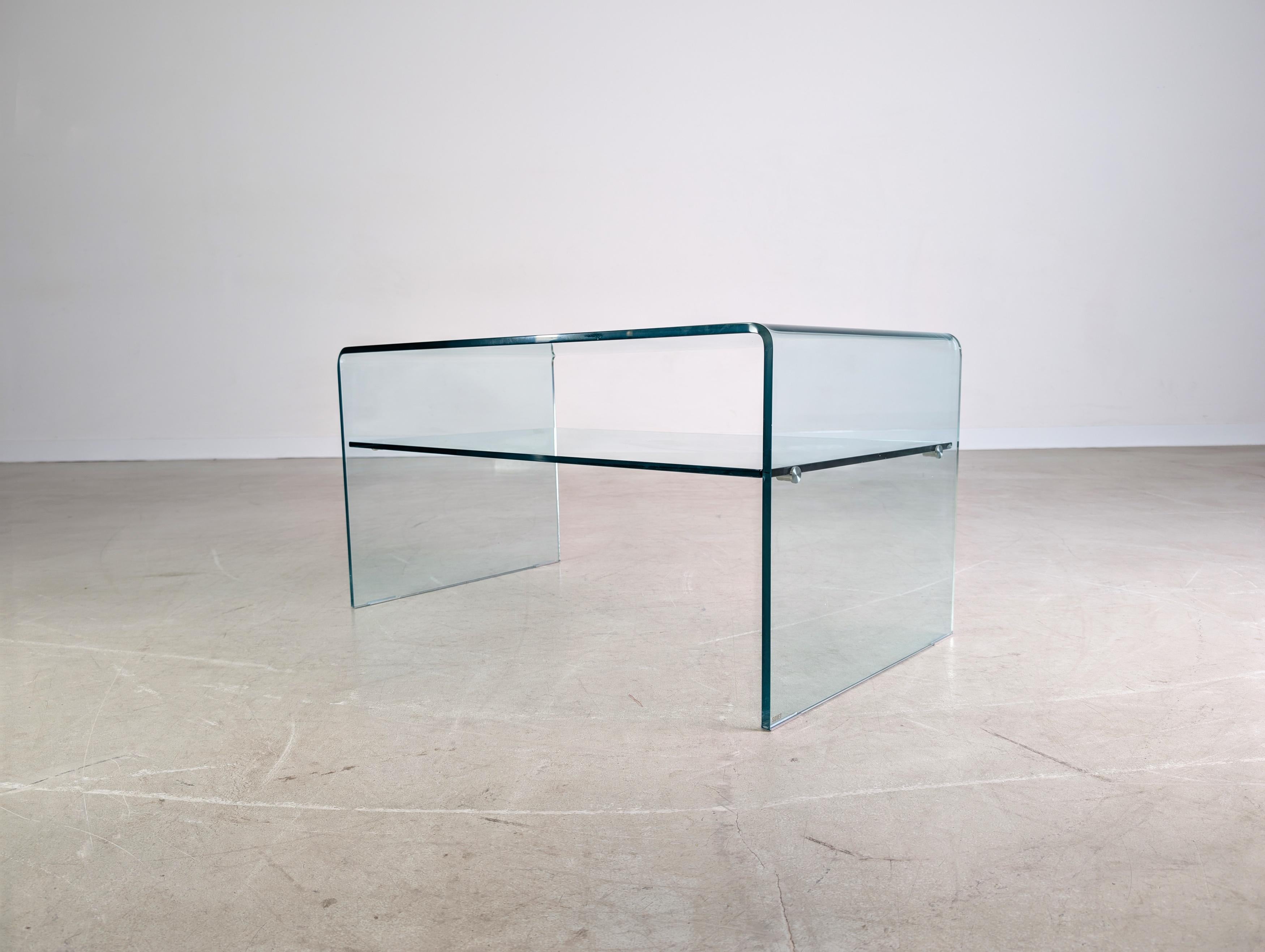 Original Glas Couchtisch Sovet Italia Design Beistelltisch Italiano en venta
