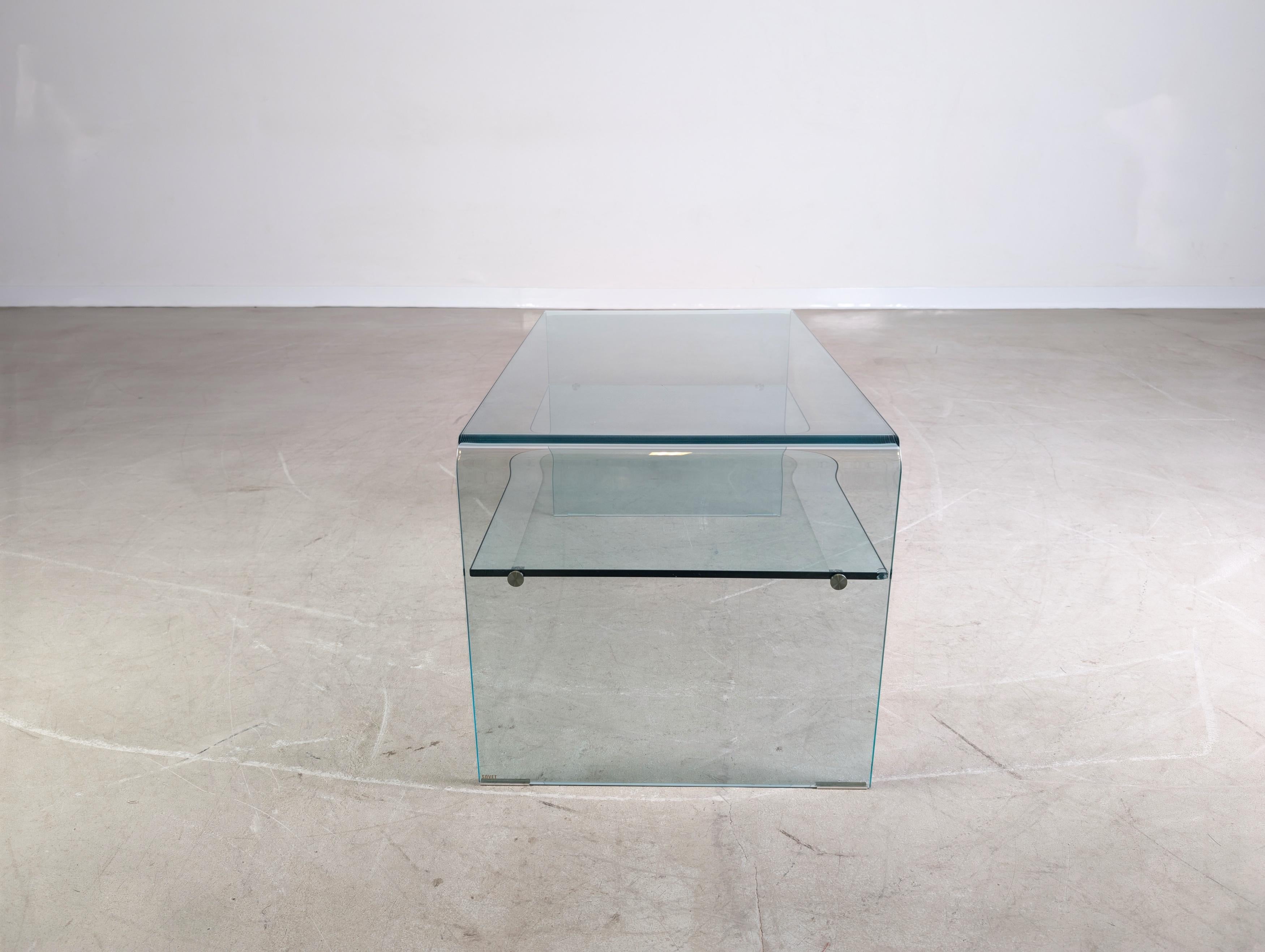 Original Glas Couchtisch Sovet Italia Design Beistelltisch Siglo XXI y contemporáneo en venta