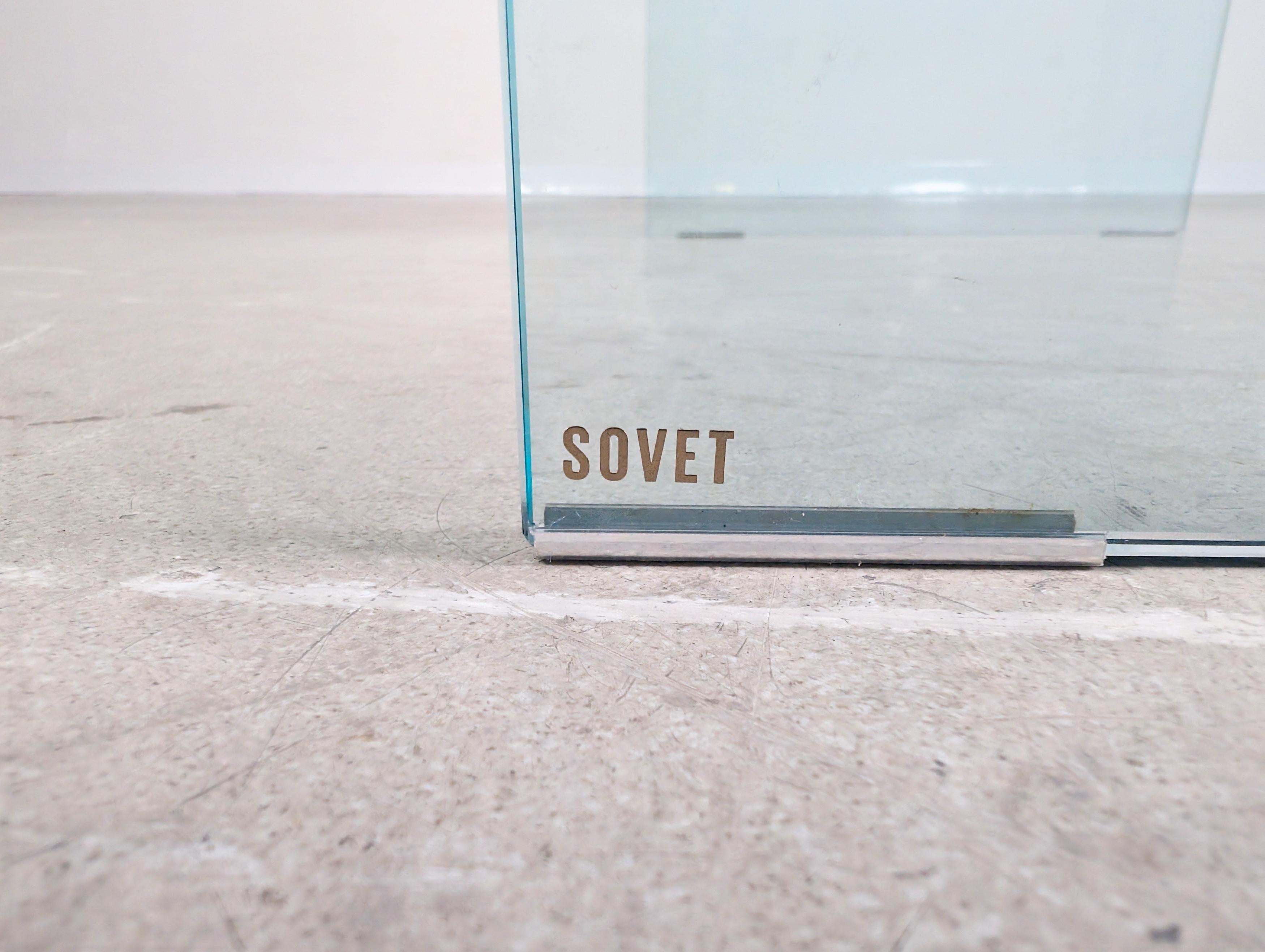 Original Glas Couchtisch Sovet Italia Design Beistelltisch Vidrio en venta