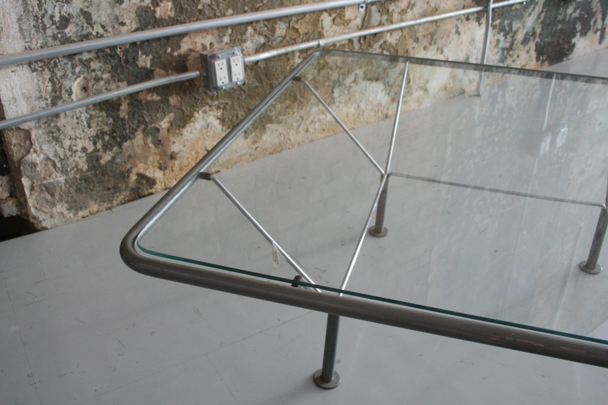 Mid-Century Modern Original Glass and Steel Coffee Table by Niels Bendtsen