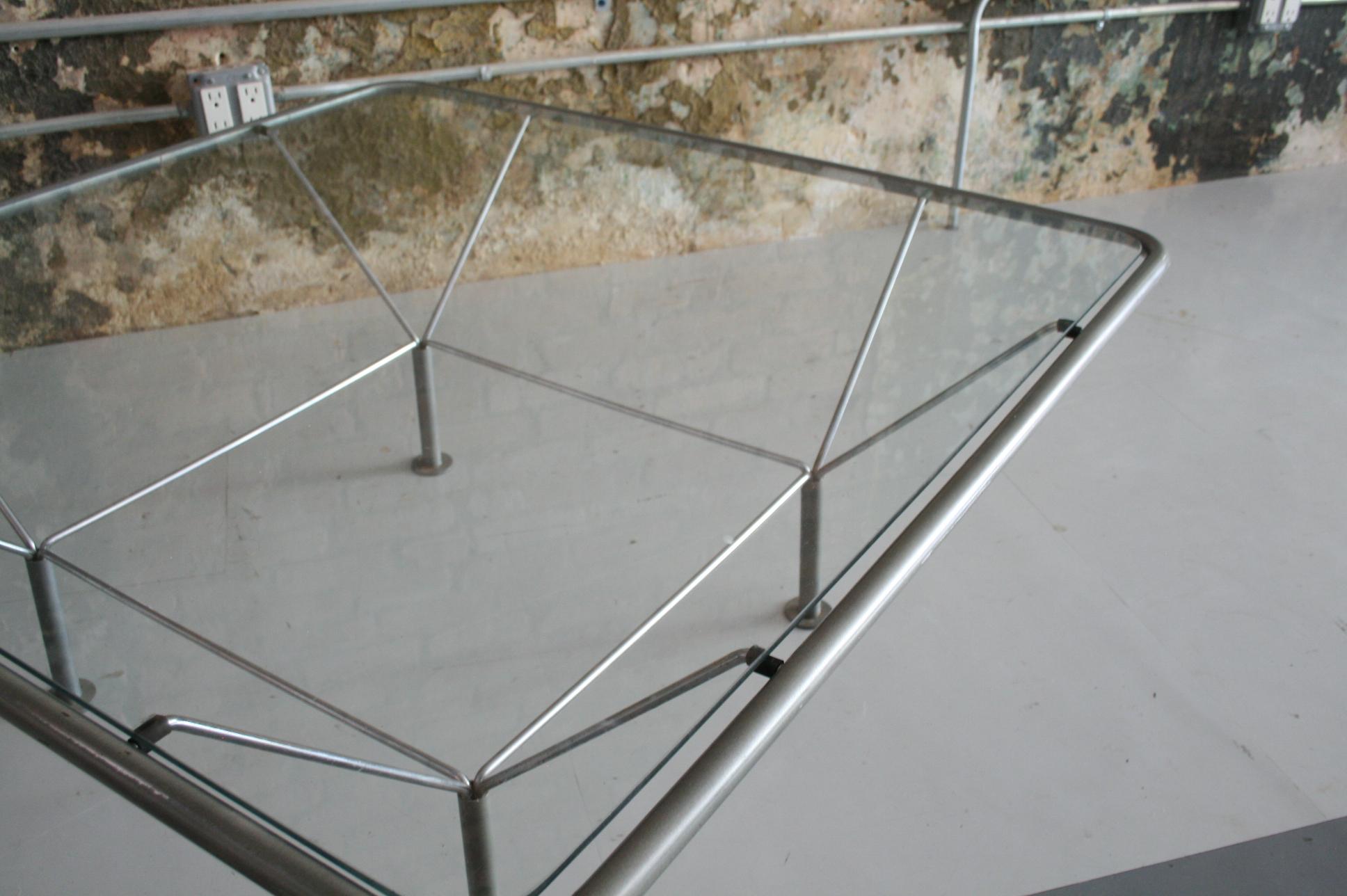 Original Glass and Steel Coffee Table by Niels Bendtsen In Good Condition In Chicago, IL