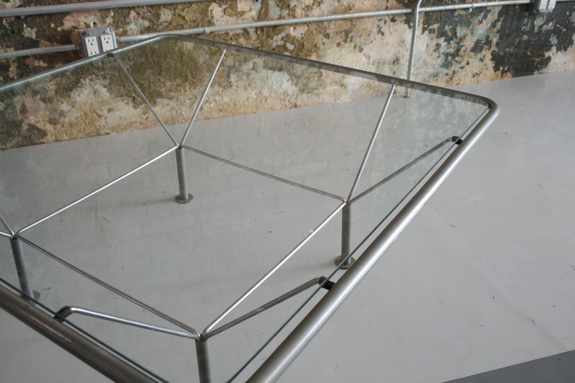 Late 20th Century Original Glass and Steel Coffee Table by Niels Bendtsen