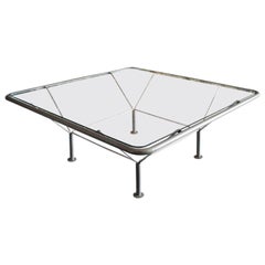 Original Glass and Steel Coffee Table by Niels Bendtsen