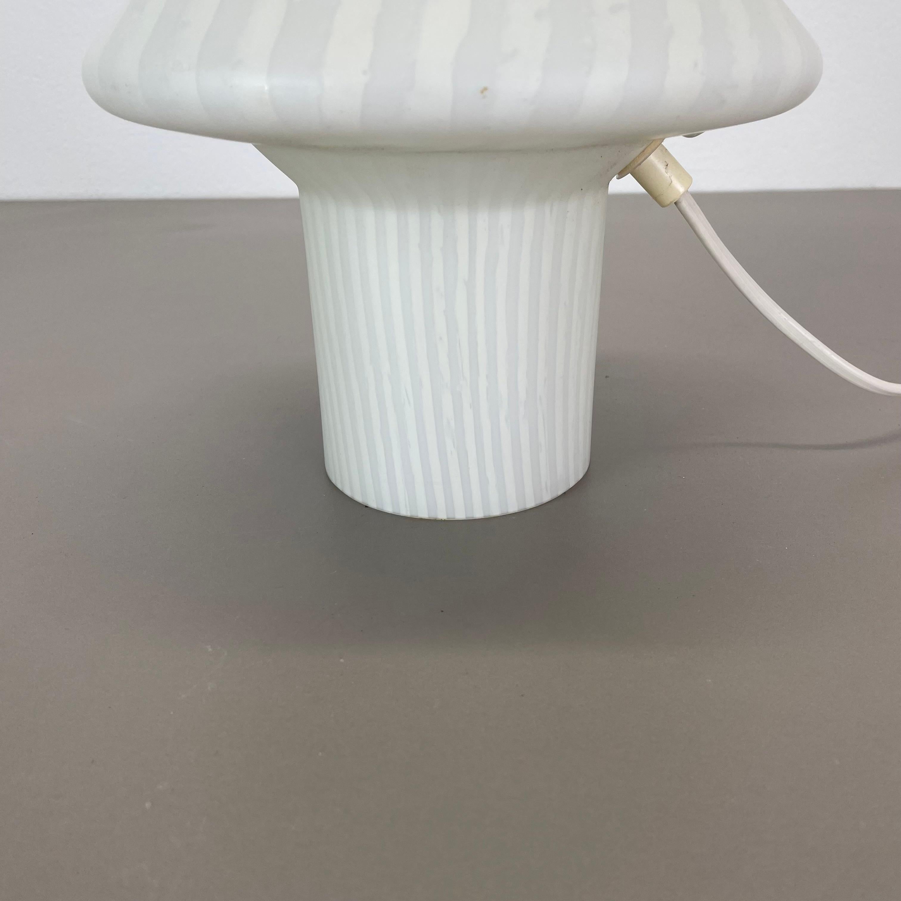 Original Glass Mushroom zebrano Desk Light by Peill & Putzler, Germany, 1970s For Sale 5