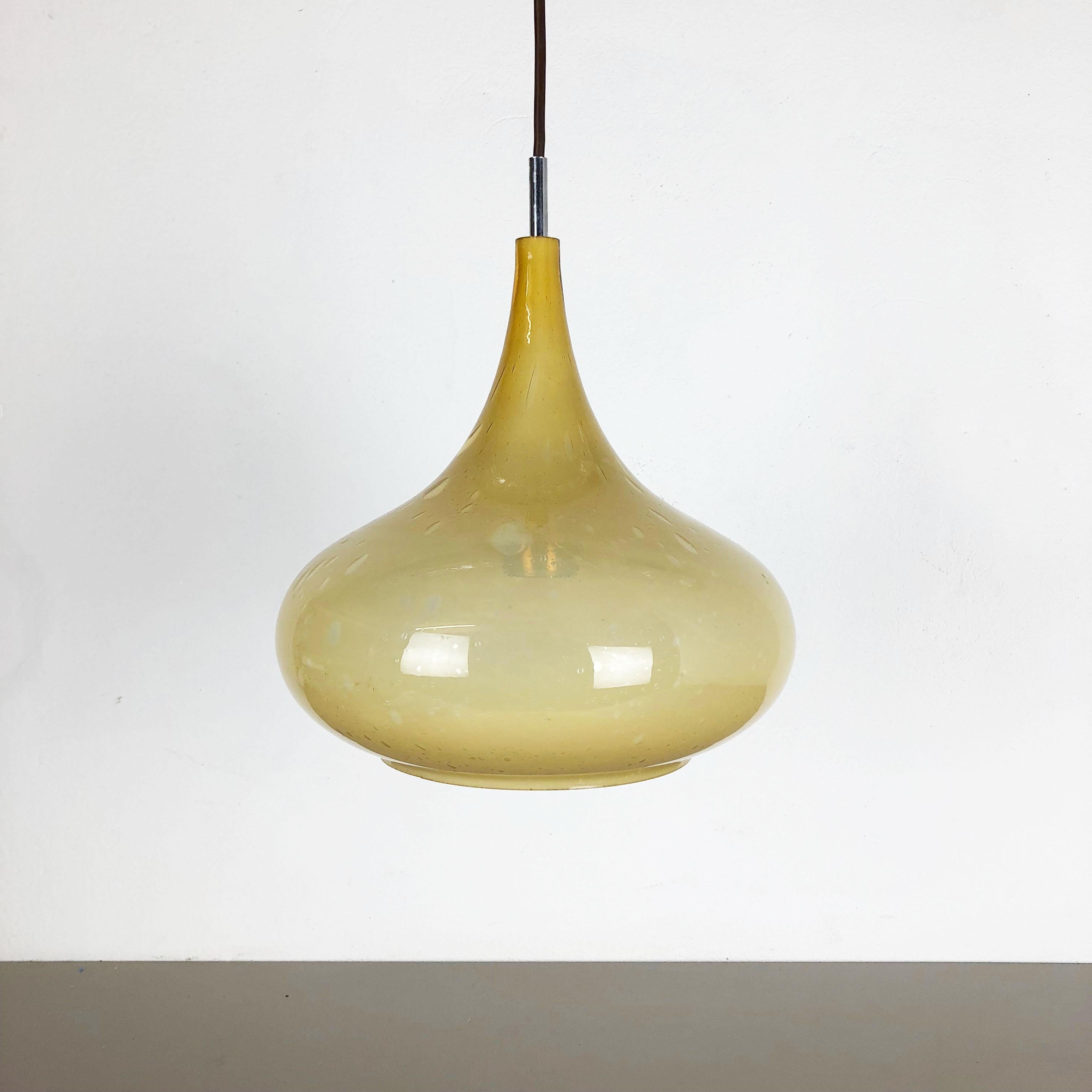 Mid-Century Modern Original Glass Orient Pendel Hanging Light by Doria Lights, Germany, 1970s For Sale