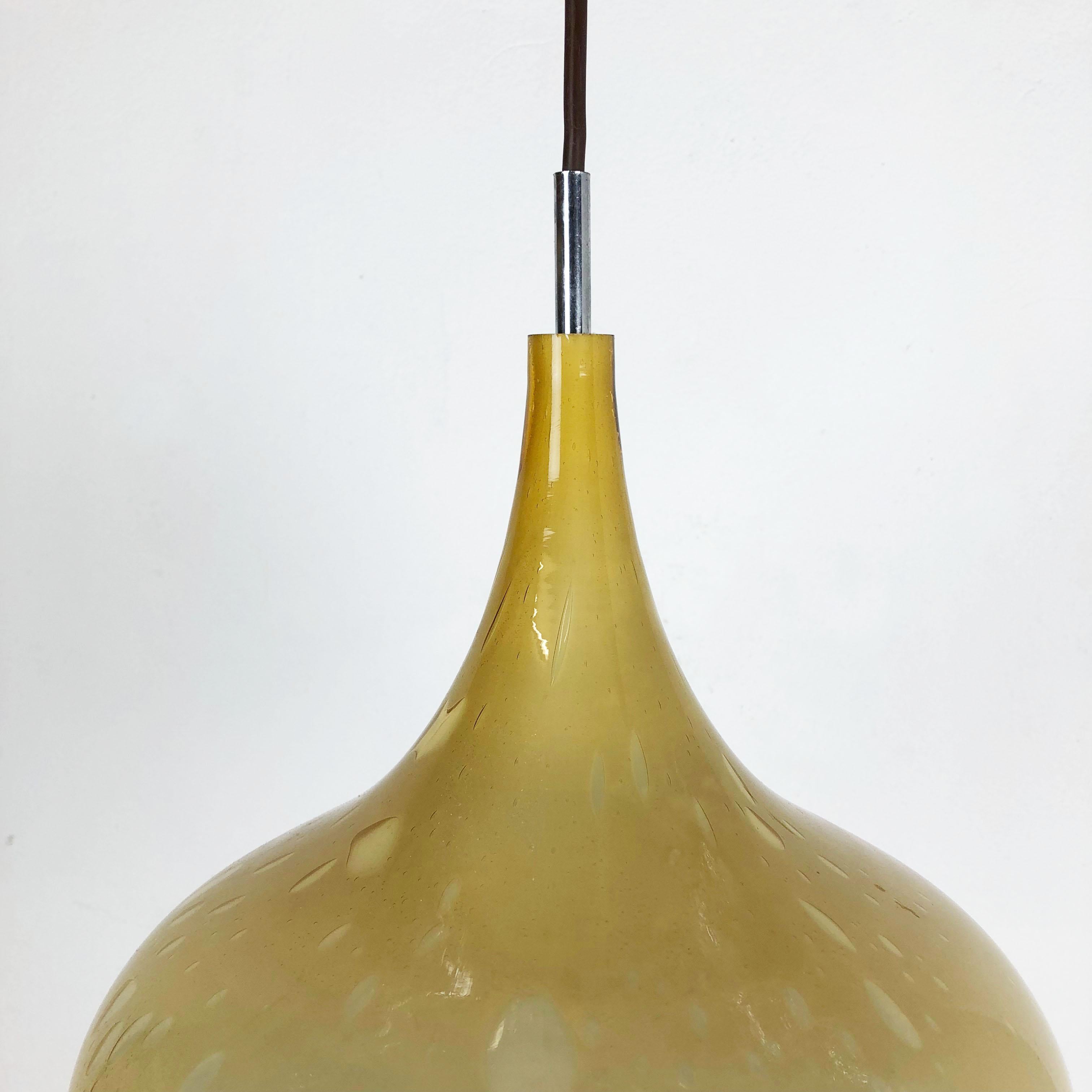 Original Glass Orient Pendel Hanging Light by Doria Lights, Germany, 1970s For Sale 2