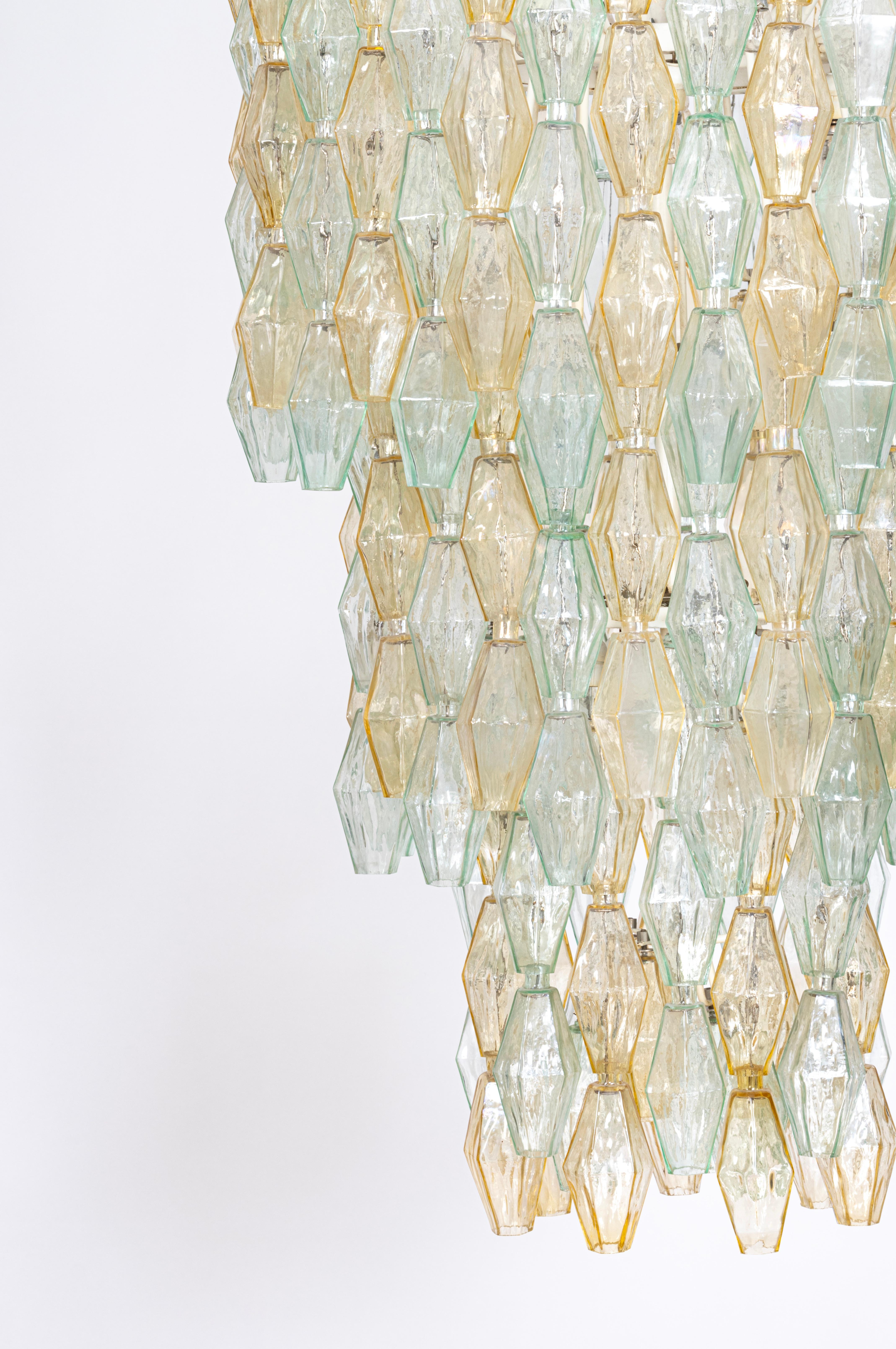 Mid-Century Modern Original Glass Poliedri Chandelier by Carlo Scarpa for Venini, Italy, c.1960