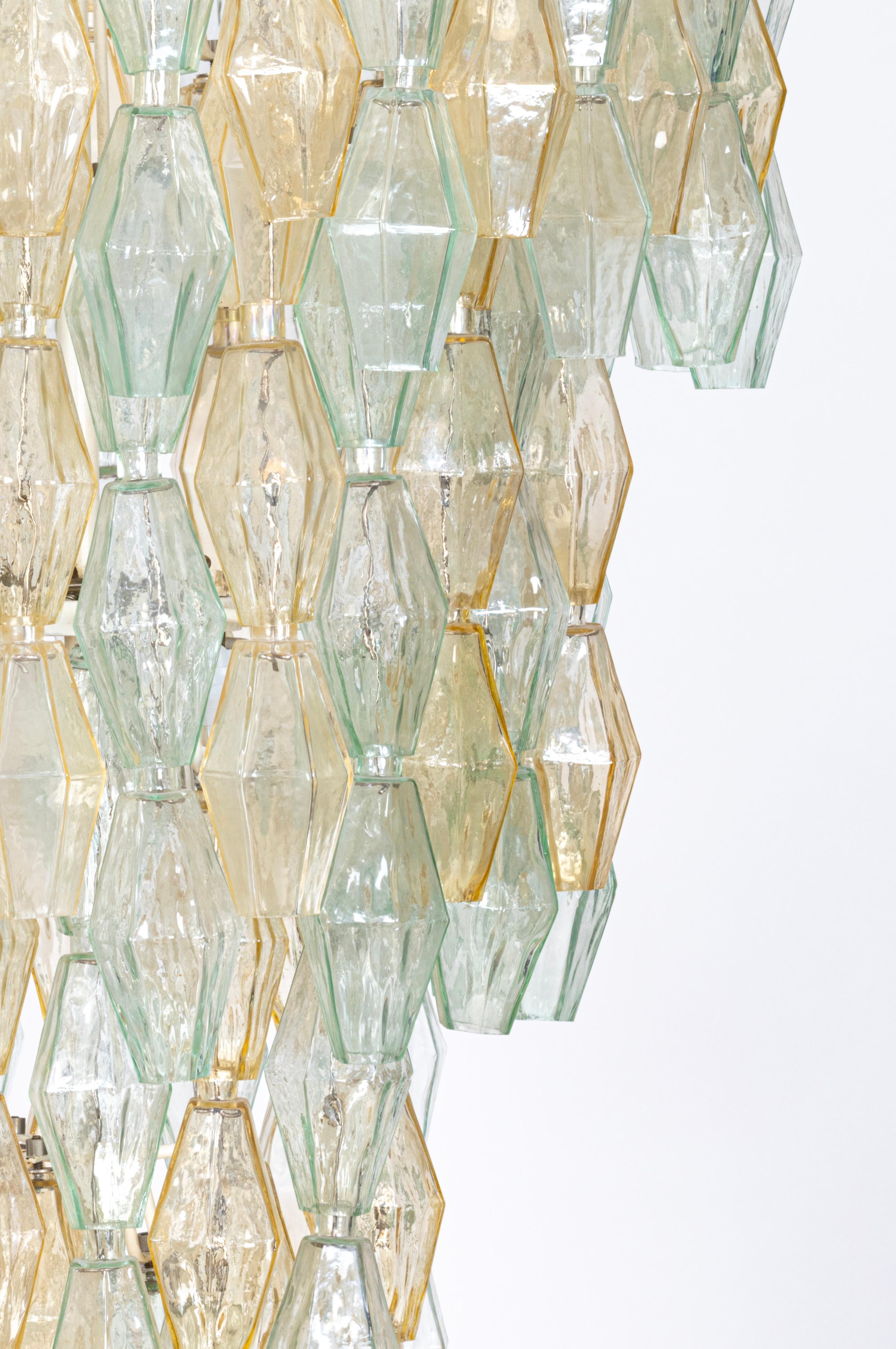 Italian Original Glass Poliedri Chandelier by Carlo Scarpa for Venini, Italy, c.1960