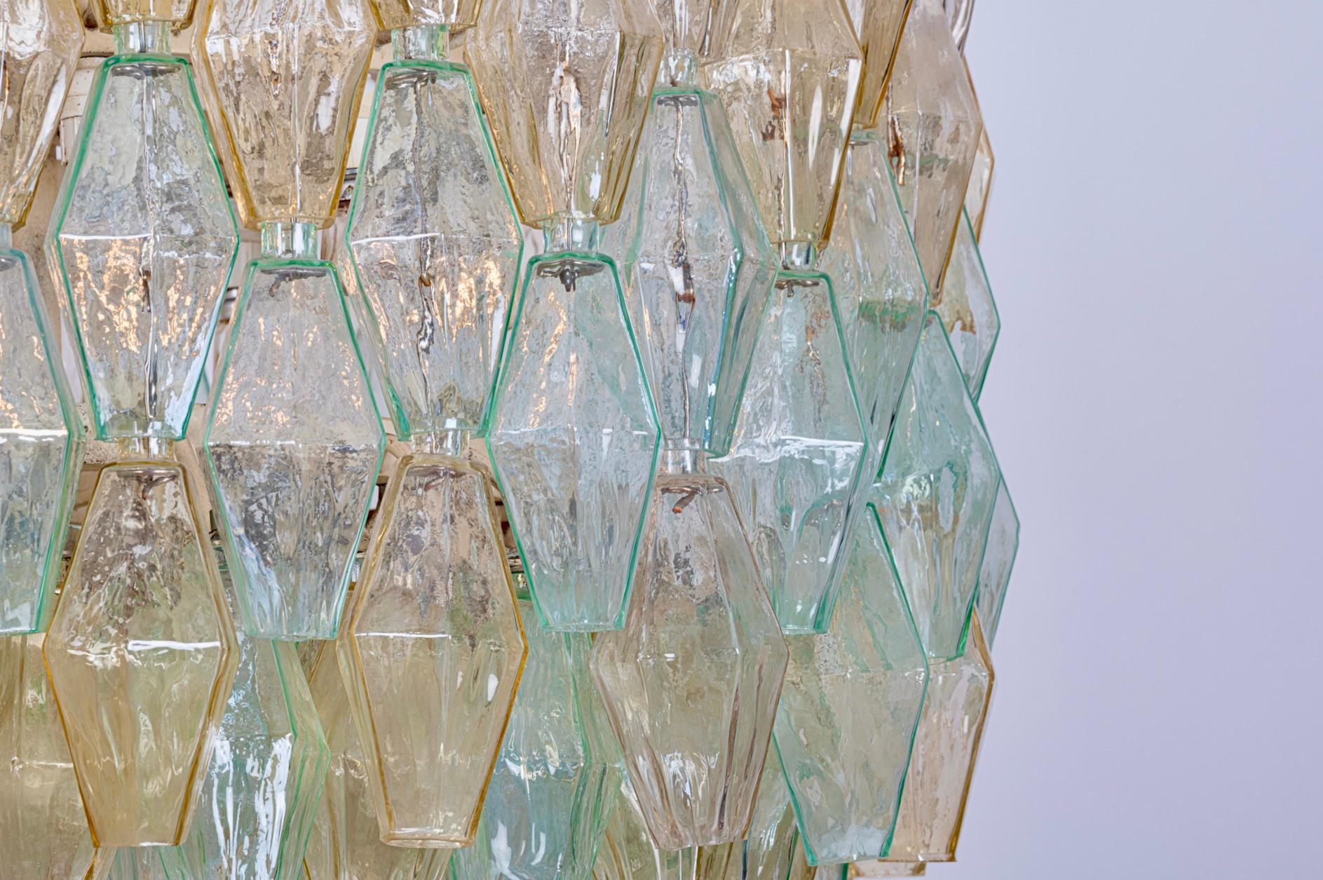 Metà XX secolo Lampadario originale in vetro Poliedri di Carlo Scarpa per Venini, Italia, c.C. 1960 in vendita