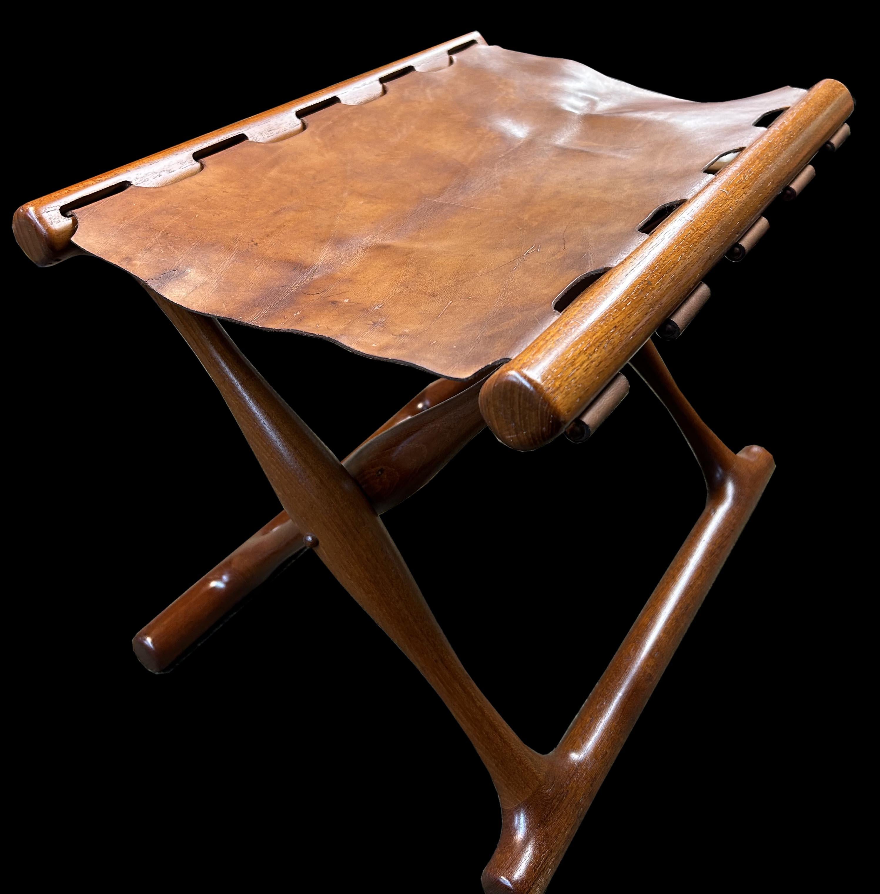 20th Century Original 'Gold Hill' Folding Stool by Poul Hundevad For Sale