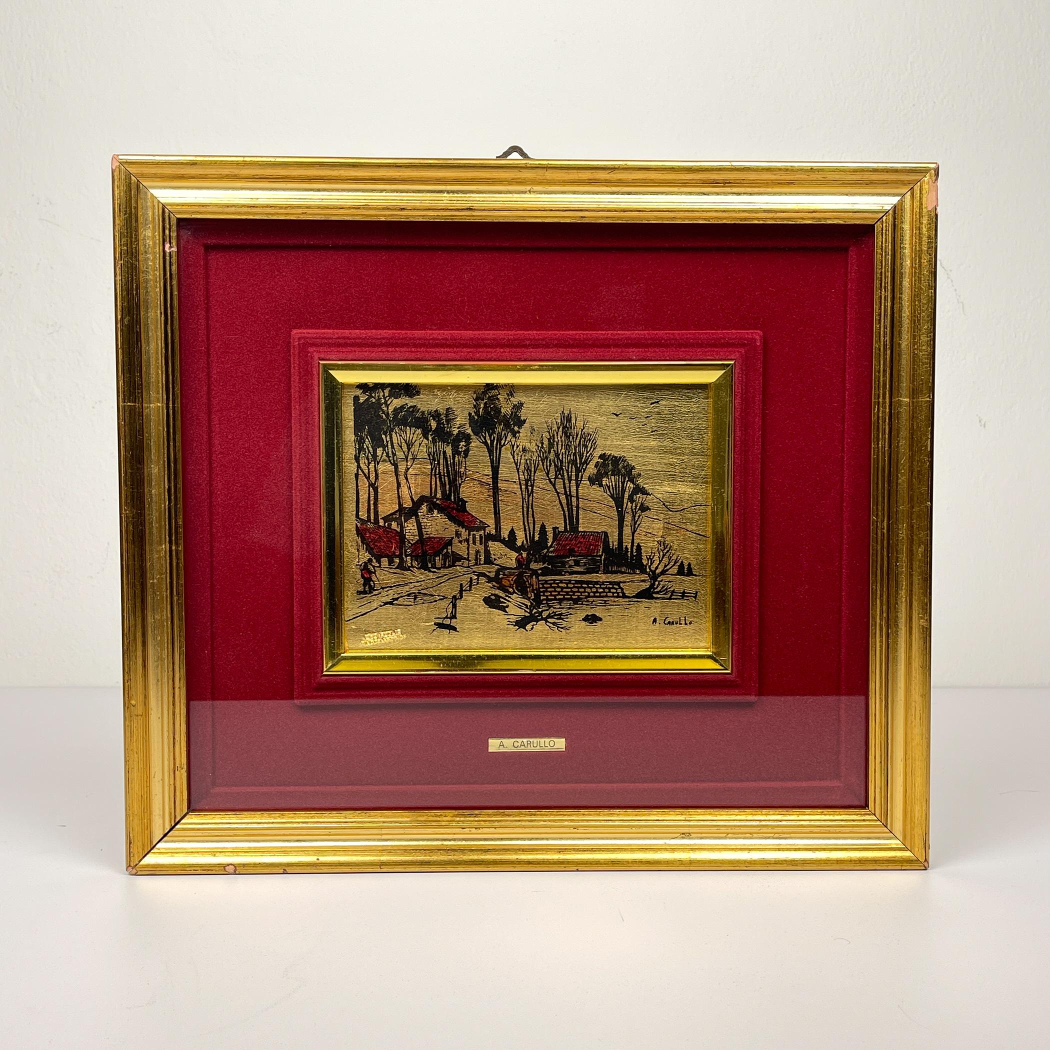 Vintage Blattgold Gravur 