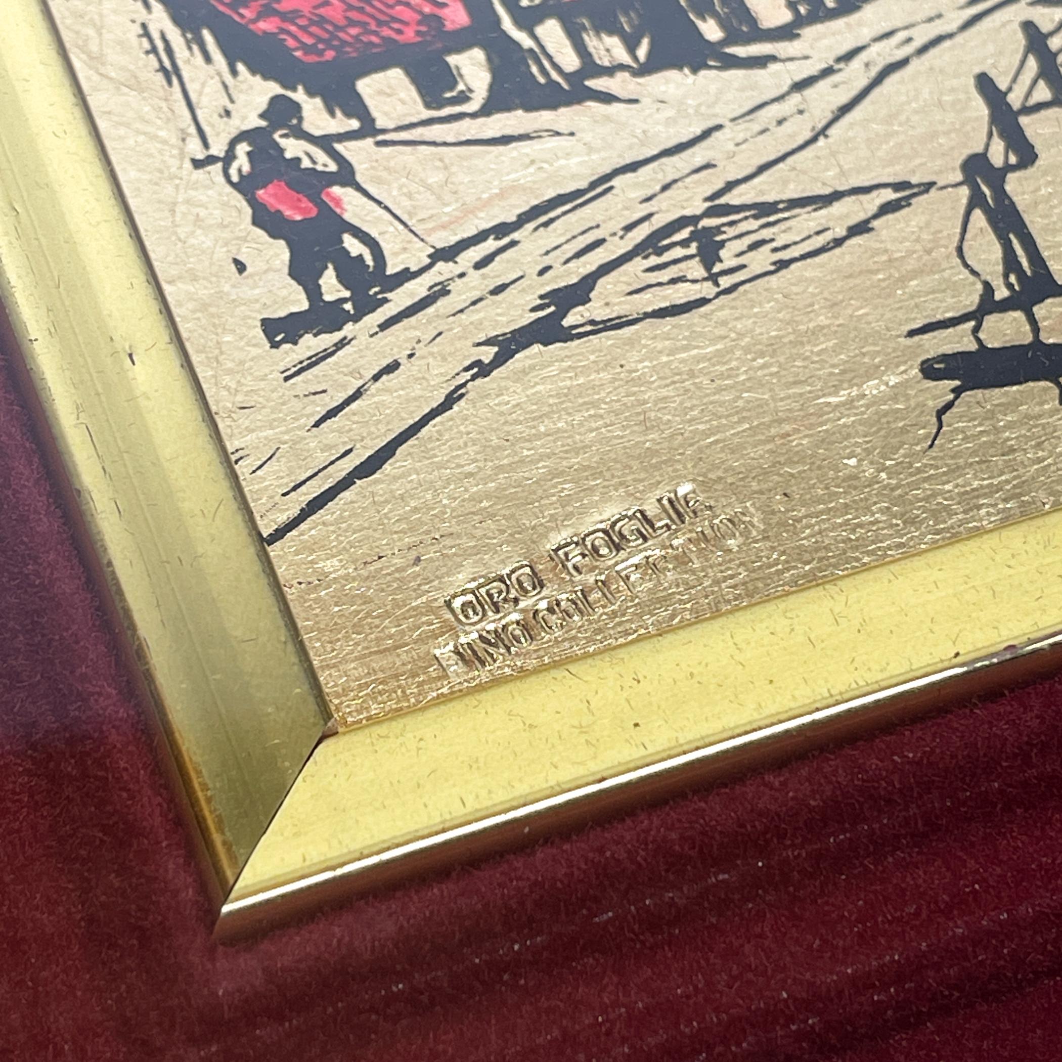 Original Kollektion Kiefern mit Blattgold-Gravur 23K von A. Carullo, Italien, 1980er Jahre (Italienisch) im Angebot