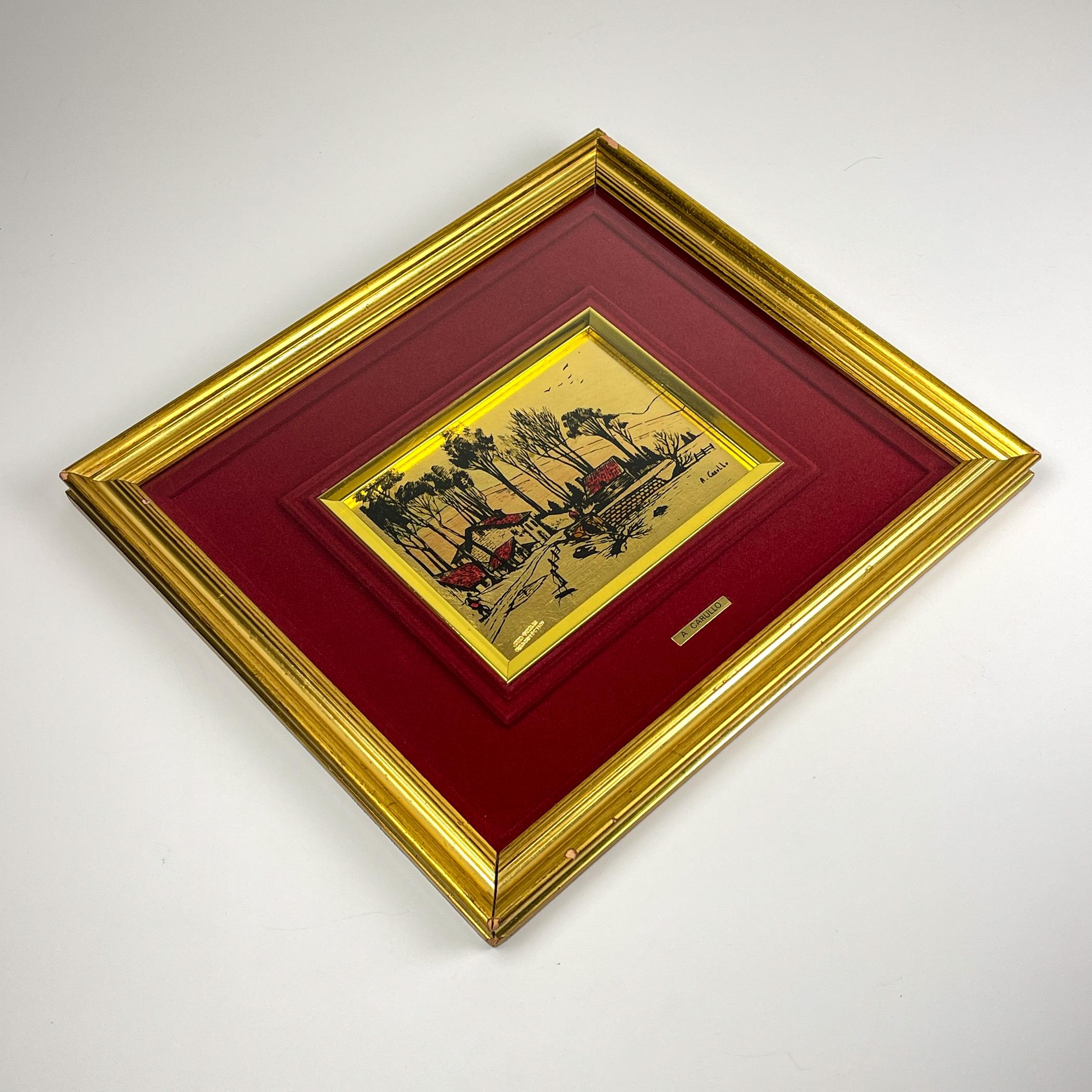 Original Kollektion Kiefern mit Blattgold-Gravur 23K von A. Carullo, Italien, 1980er Jahre im Zustand „Gut“ im Angebot in Miklavž Pri Taboru, SI