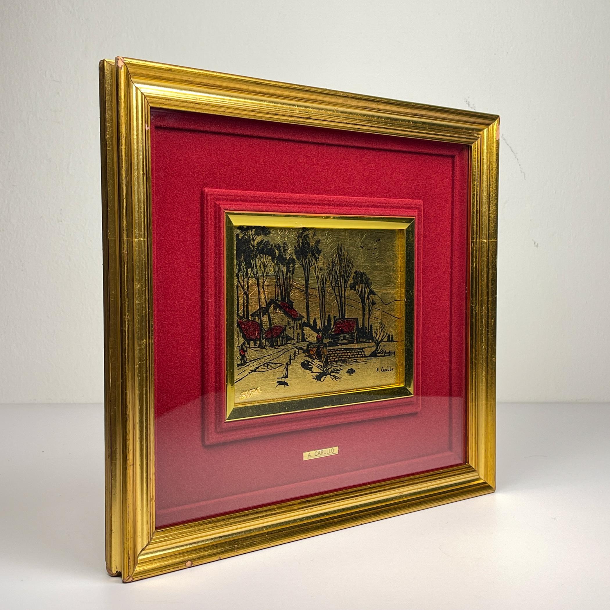 Original Kollektion Kiefern mit Blattgold-Gravur 23K von A. Carullo, Italien, 1980er Jahre im Angebot 2