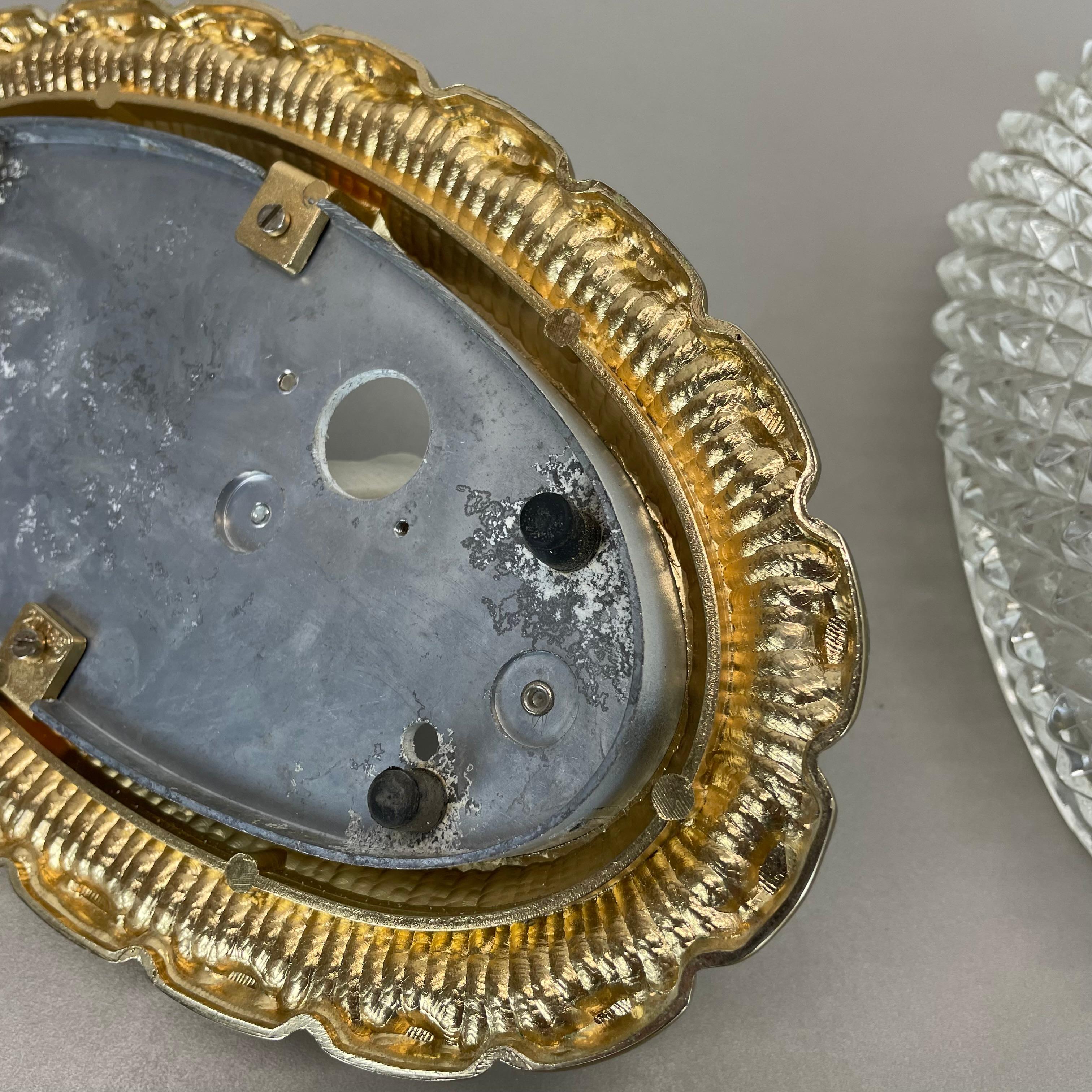 Originale applique in vetro dorato di Glashütte Limburg, anni '70 in vendita 6