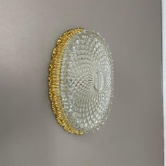 Original gold tone Glass Wall Light Sconce by Glashütte Limburg, 1970s