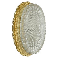 Original gold tone Glass Wall Light Sconce by Glashütte Limburg, 1970s