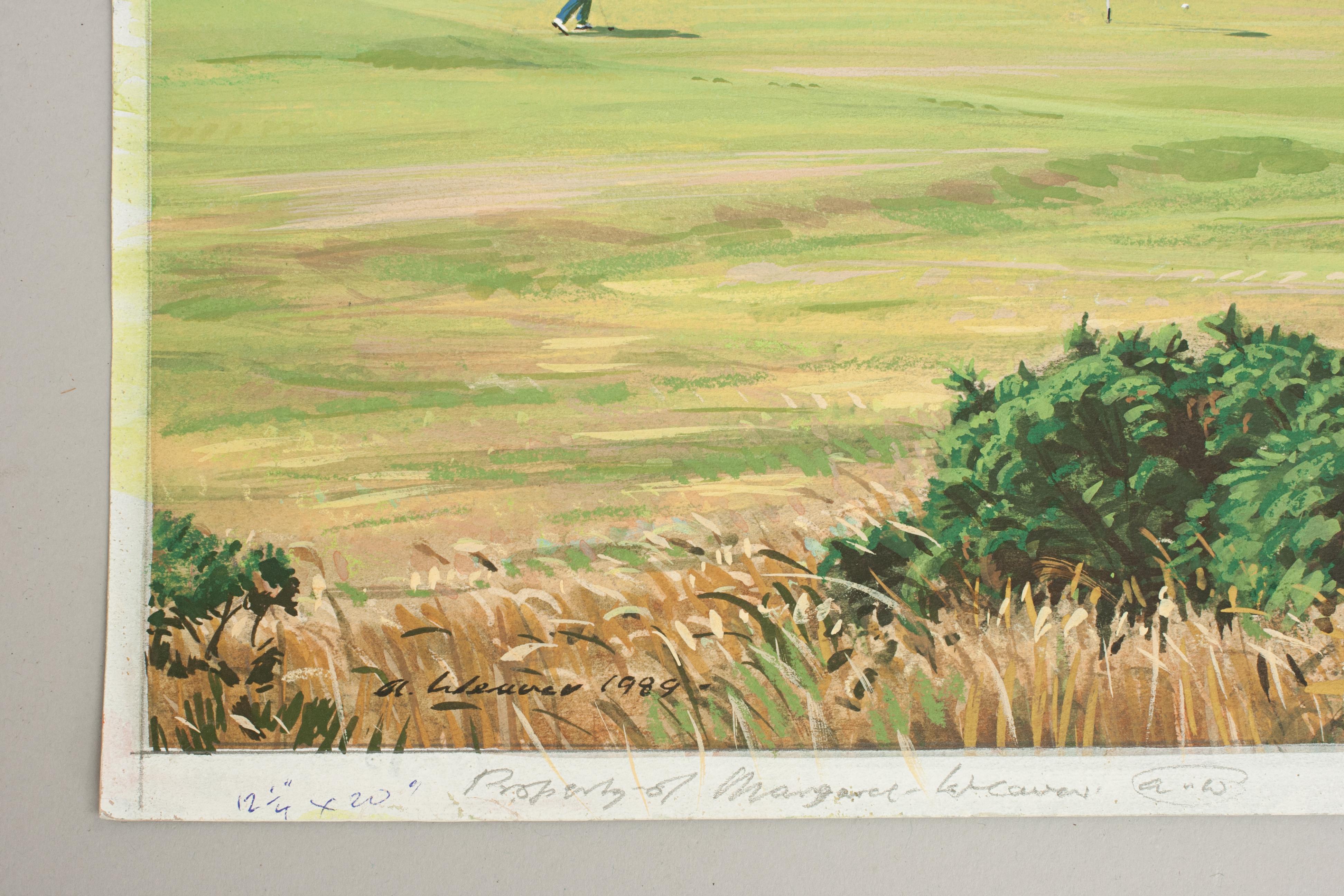 Original Golf Watercolor Painting of St Andrews by Arthur Weaver 6