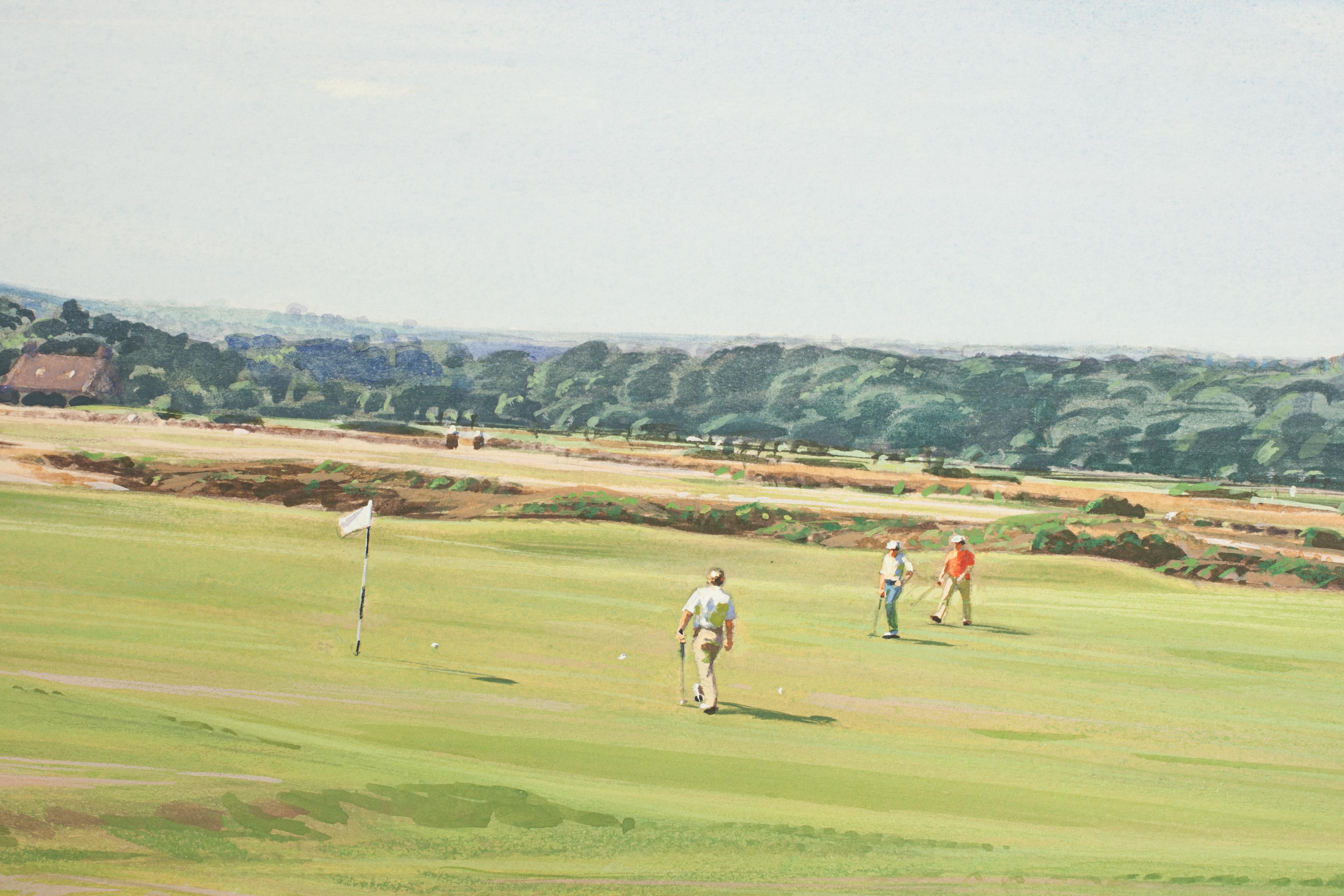 Sporting Art Original Golf Watercolor Painting of St Andrews by Arthur Weaver