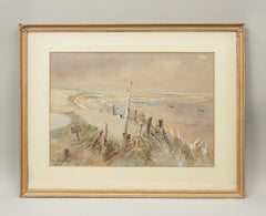 Original Golf Watercolor Brancaster Golf Club, View from the 10th Tee
