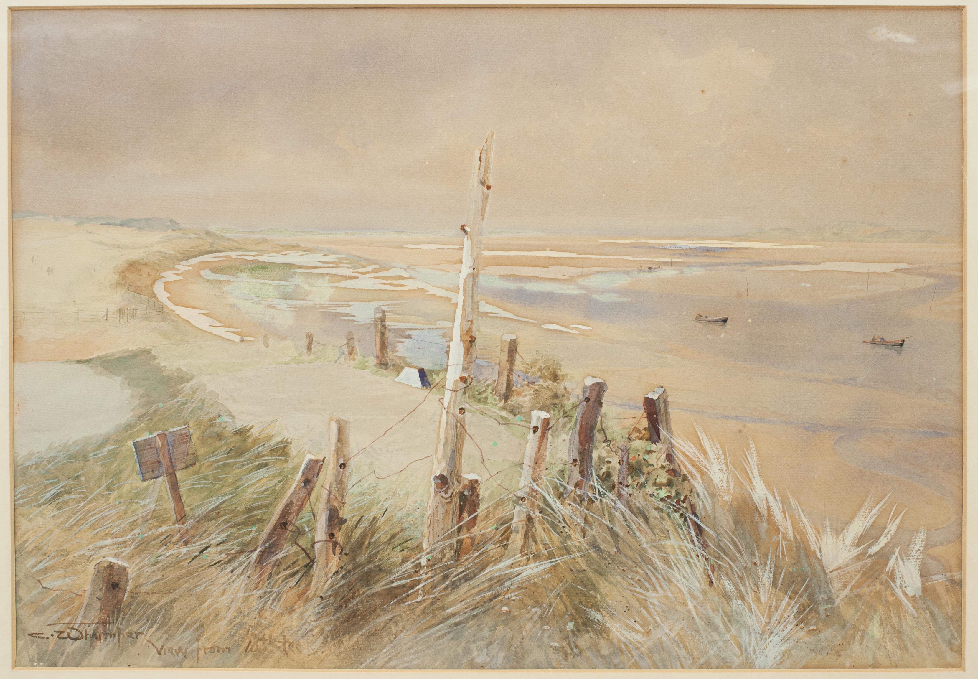 British Original Golf Watercolor Brancaster Golf Club, View from the 10th Tee