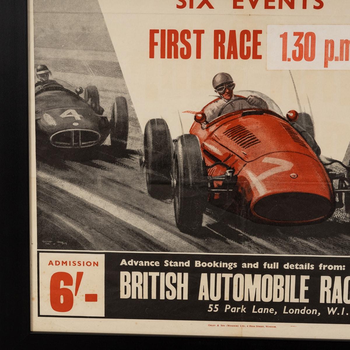 Original Goodwood 'Motor Racing At It's Best!' Poster For Whit-Monday, c.1957 4