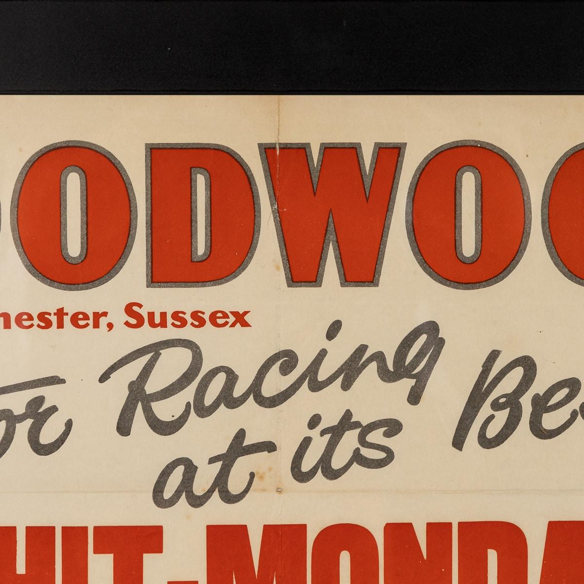British Original Goodwood 'Motor Racing At It's Best!' Poster For Whit-Monday, c.1957