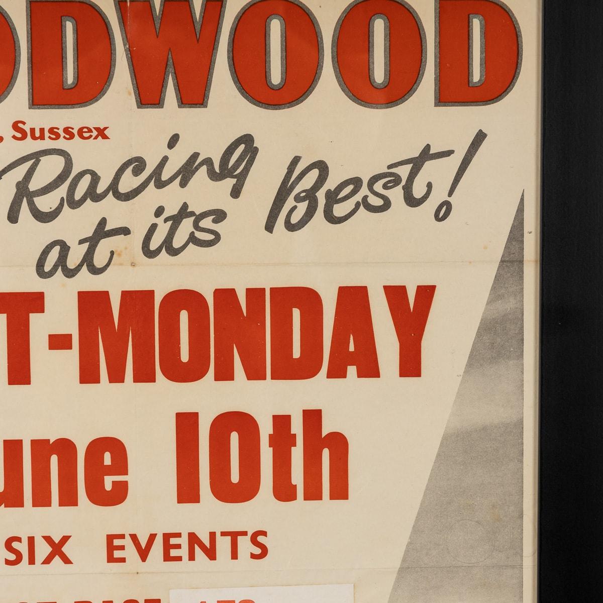 20th Century Original Goodwood 'Motor Racing At It's Best!' Poster For Whit-Monday, c.1957