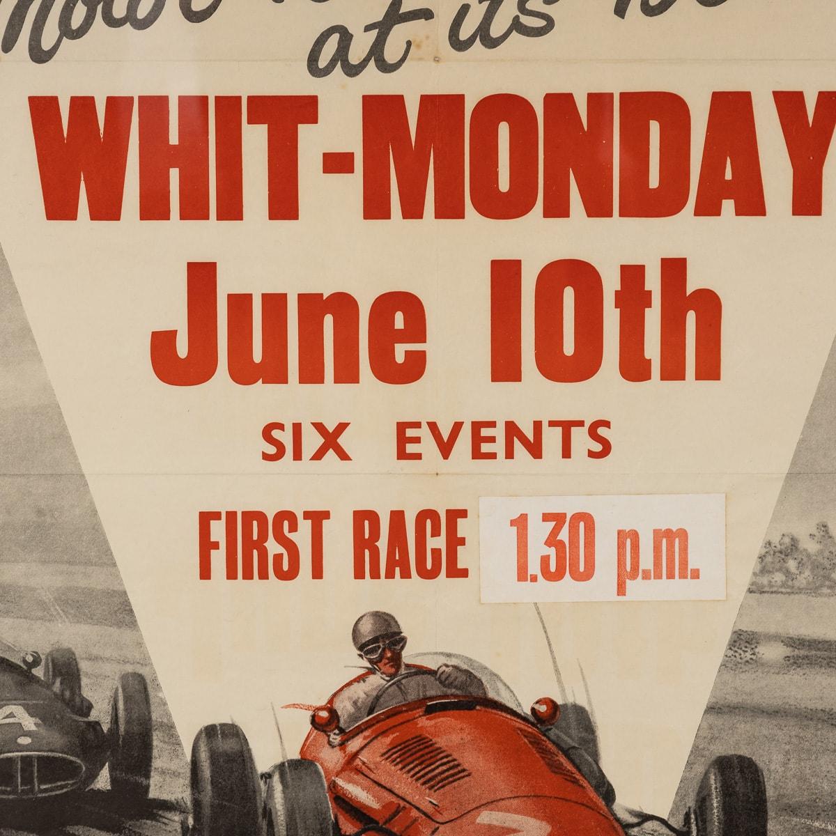 Original Goodwood 'Motor Racing At It's Best!' Poster For Whit-Monday, c.1957 2