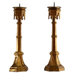 Antique Original Gothic Style 1860 Candlesticks 19th Century Emperor of House Habsburg