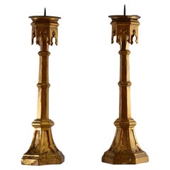 Antique Original Gothic Style 1860 Candlesticks 19th Century Emperor of House Habsburg