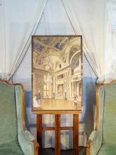Original Gouache & Ink Architectural Masterwork of Vienna Hofburg Palace, 1910