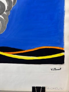 Original gouache maquette study 'Michelin Man' by Villemot c. 1980
