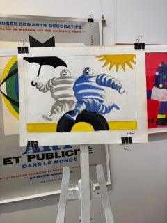 Original gouache study ‘Michelin Men’ by Villemot